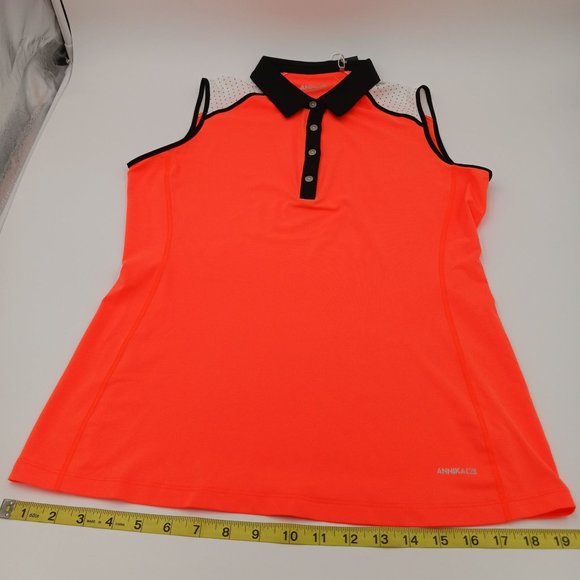 ANNIKA WOMENS ORANGE GOLF POLO SHIRT TOP CB DRITEK 50+UPF - Picture 8 of 9